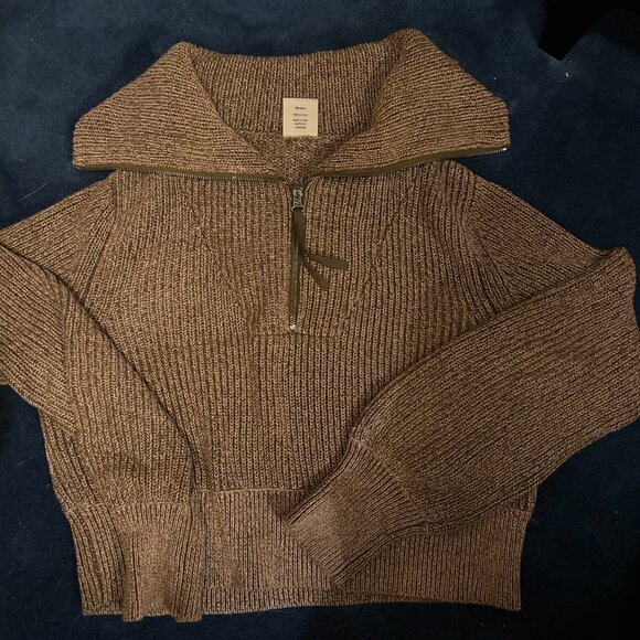 Varley Brown Half-Zip Sweater - Picture 5 of 6